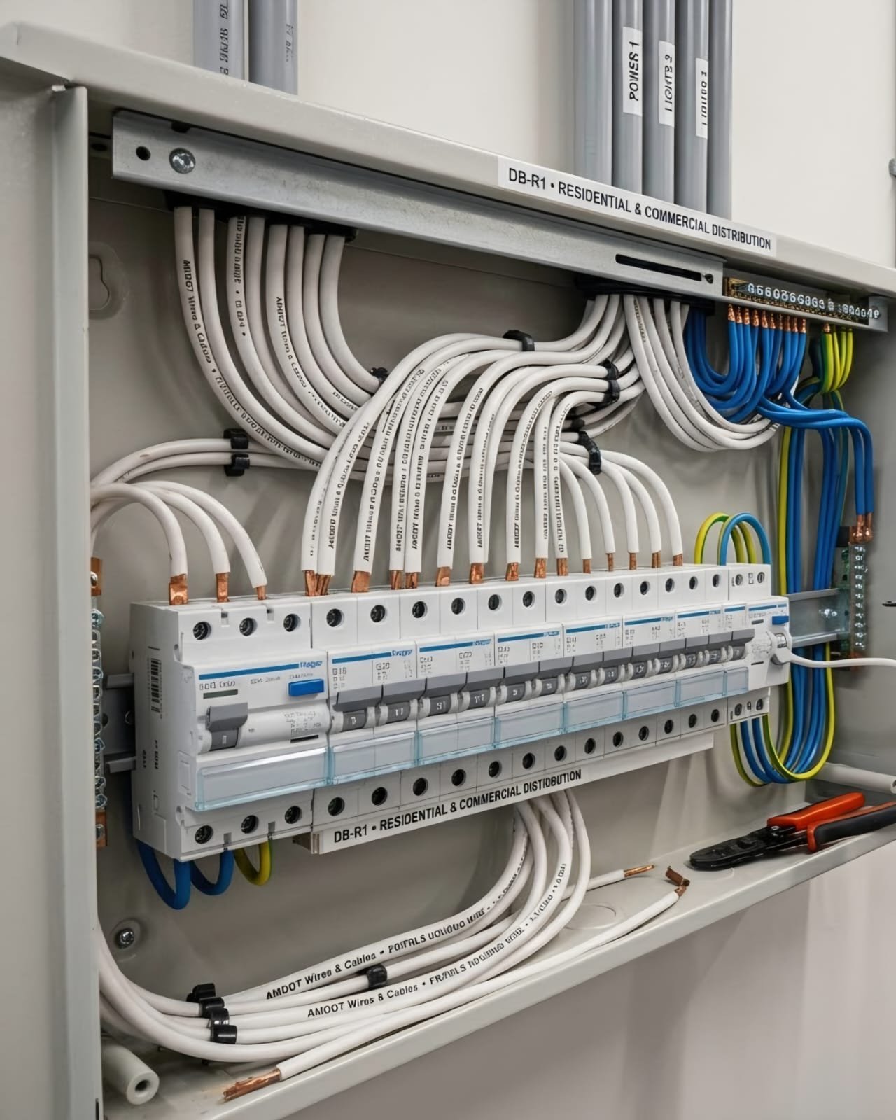 AMDOT housing wires — electrical distribution panel