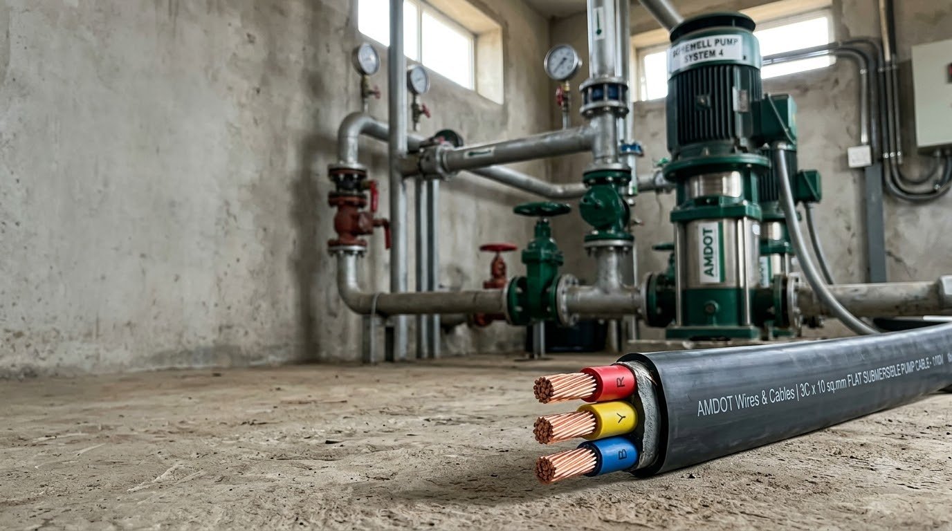 AMDOT submersible pump cables — flat 3-core cable