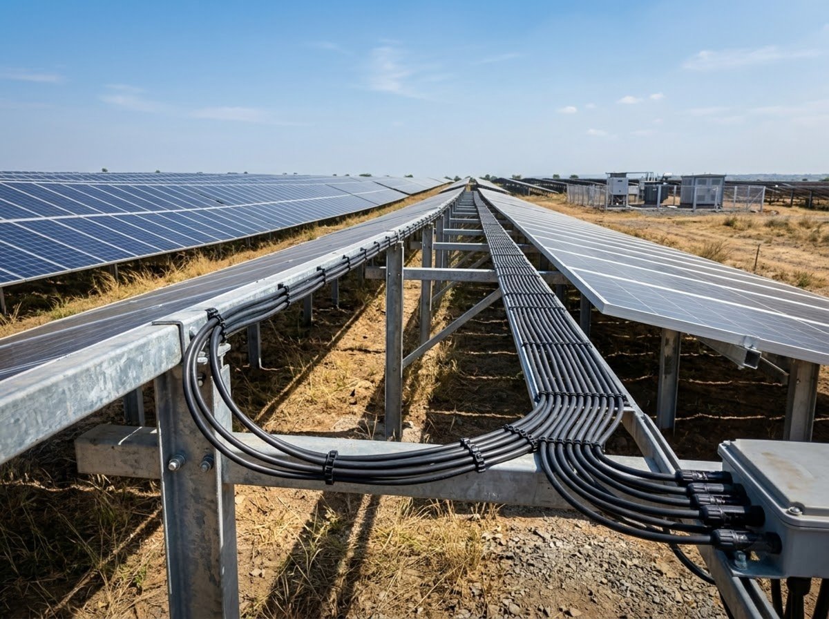AMDOT solar DC cables — detail view