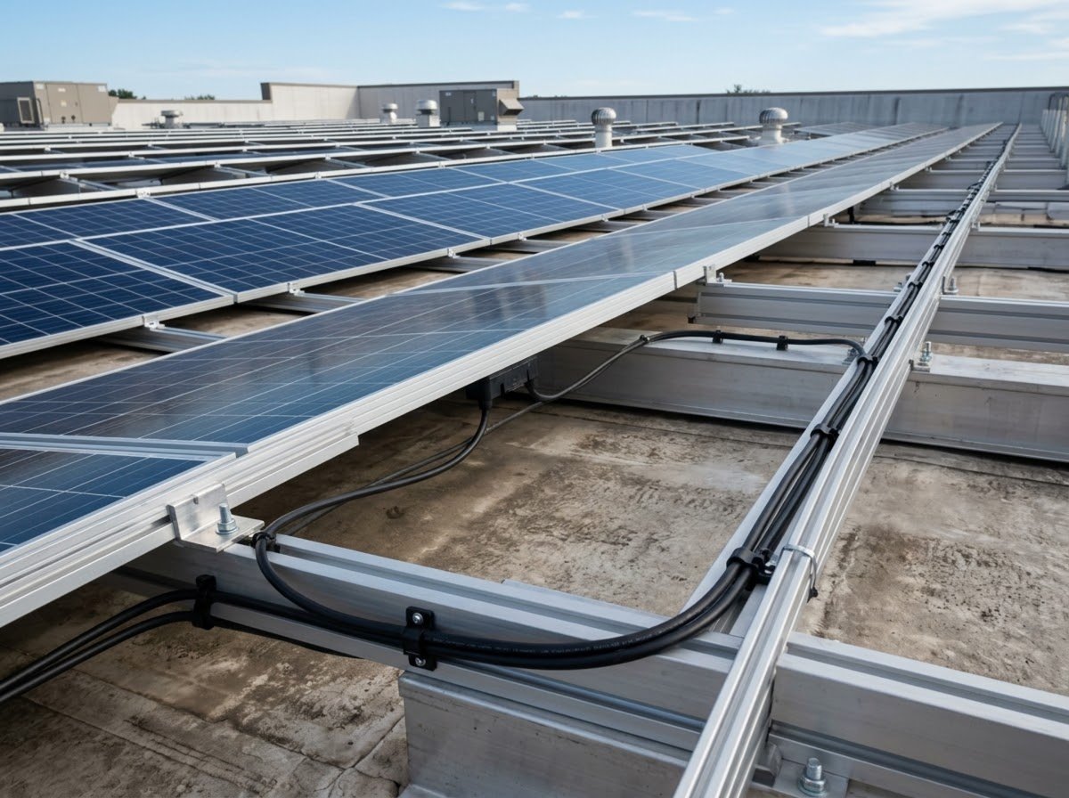 AMDOT solar DC cables — installation view
