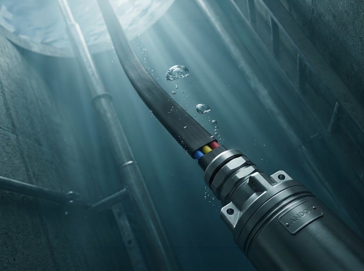 AMDOT submersible pump cables — close-up